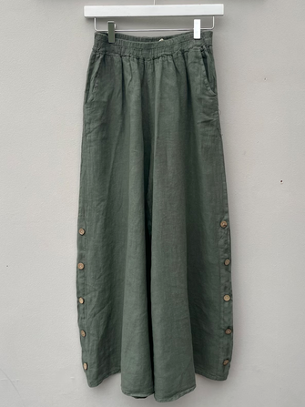 

Cotton Casual Loose Pants, Green, Pants