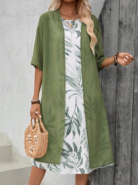 

Leaf Elegant Two-Piece Set, Green, Suit Set