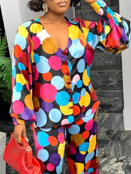 

Loose Polka Dots Vacation Blouse, As picture, Blouses and Shirts