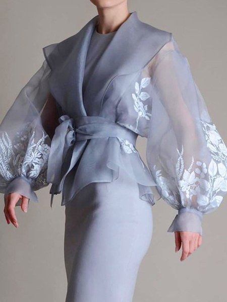 

Loose Printing Elegant Shawl Collar Kimono, As picture, Kimonos