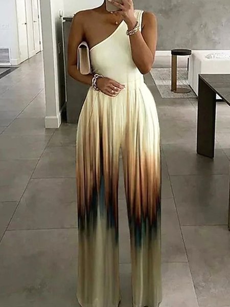 

Urban One Shoulder Ombre Jumpsuit, As picture, Jumpsuits