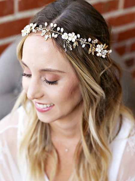 

Elegant Pearl Hair Clips, Golden, Women Hair Accessories