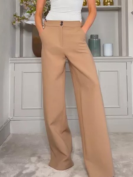 

Regular Fit Plain Urban Pants, Khaki, Pants