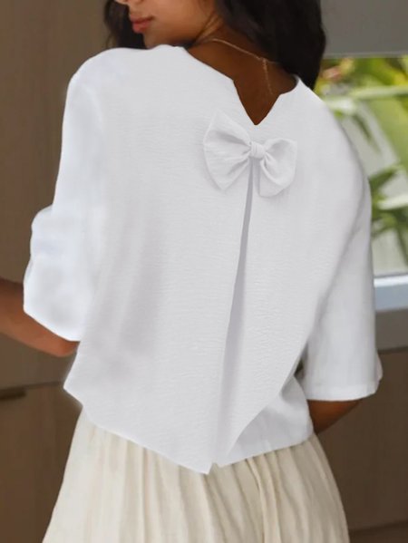 

Casual Plain Blouse, White, Blouses & Shirts