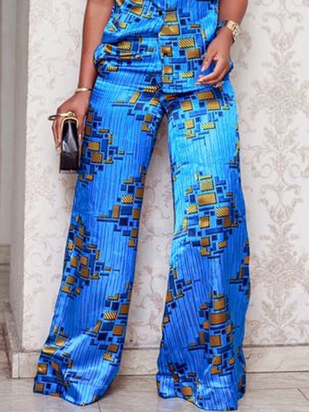 

Urban Printing Geometric Pants, As picture, Pants