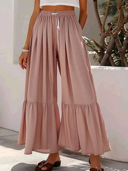 

Casual Plain Long Pant, Pink, Pants
