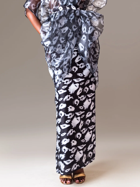 

Regular Fit Elegant Leopard Maxi Skirt, As picture, Skirts