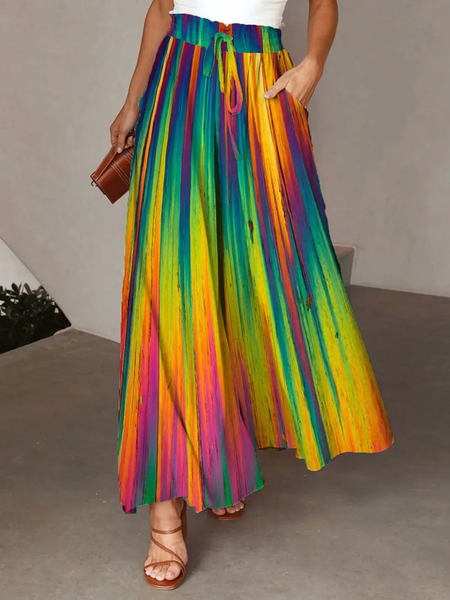 

Casual Striped Long Pant, Multicolor, Pants