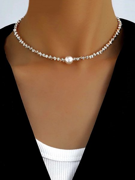

Elegant Faux Pearl Necklace, As picture, Necklaces