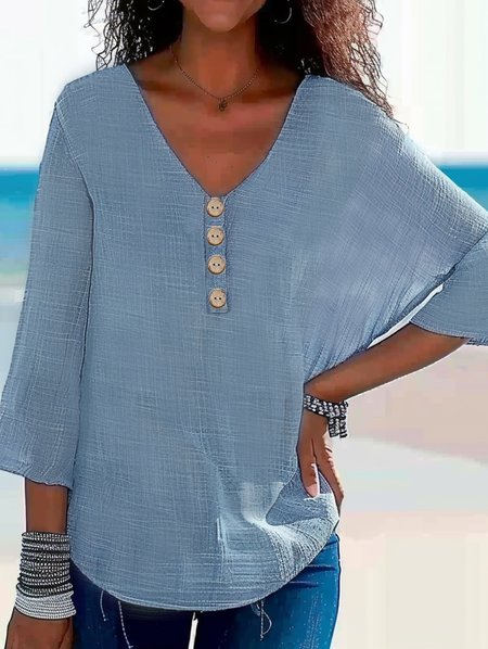 

Casual Plain Blouse, Blue, Blouses & Shirts