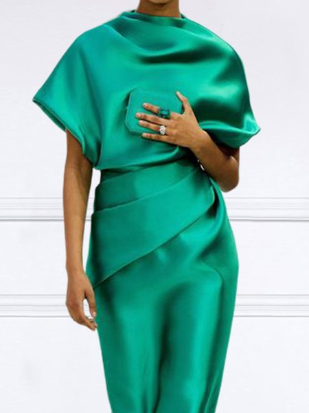 Elegant Plain Others Regular Fit Prom Shirt, Green, Blouses and Shirts