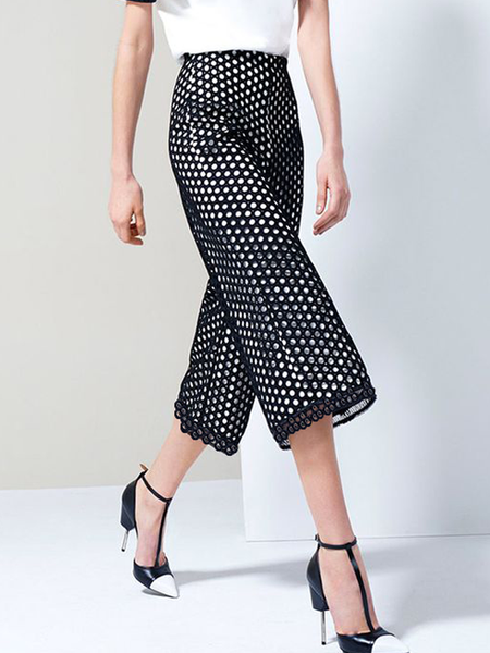 

Loose Urban Color Block Fashion Pants Straight pants, Black, Pants