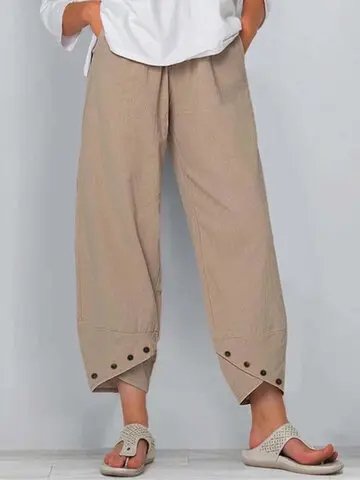 

Plain Casual Pants, Khaki, Pants