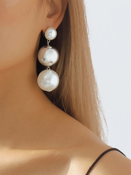 

Elegant Imitation Pearl Tassel Dangle Earrings, As picture, Earrings