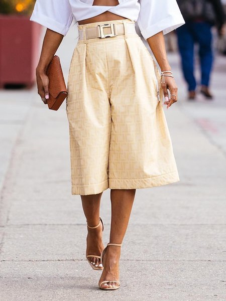 

Casual Regular Fit Geometric Pants, As picture, Pants