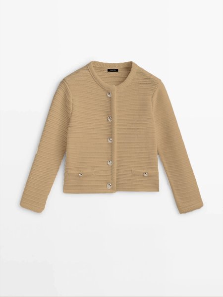 

Women's Casual Spring/Fall Buttons Plain Cardigan, Khaki, Cardigans