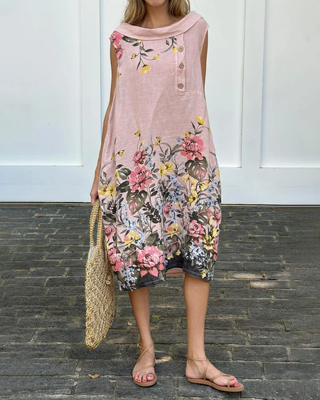 

Floral Vacation Others Dress With No, As picture, Midi Dresses