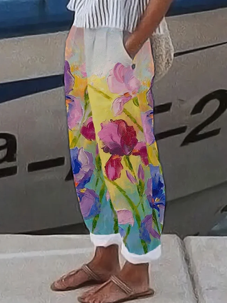 

Casual Floral Long Lace Pant, Flower, Pants