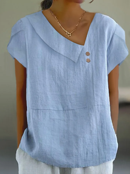 

Asymmetrical Casual Blouse, Blue, Blouses & Shirts