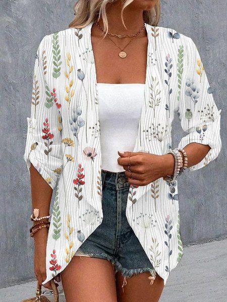 

Women's Floral Regular Loose Kimono, Multicolor, Cardigans