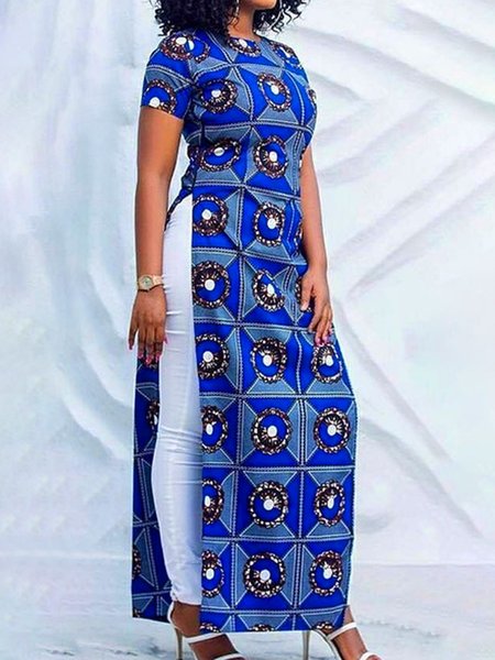 

Regular Fit Printing Urban Polka Dots Blouse, Blue, Blouses and Shirts