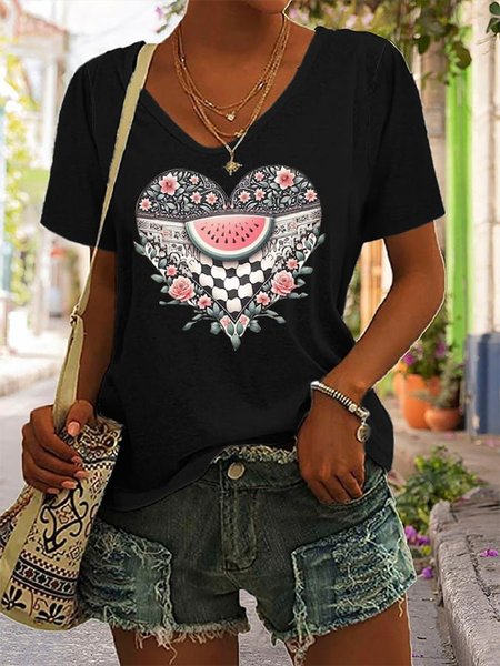 Ladies Love Peace Design Casual T Shirt