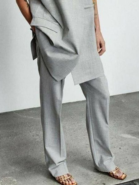 

Regular Fit Urban Plain Pants, Gray, Pants