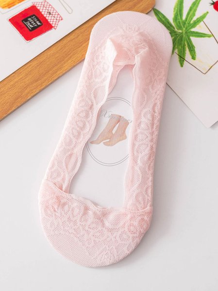 Lace Summer Silicone Anti Slip Breathable Invisible Socks, Pink, Socks & Tights