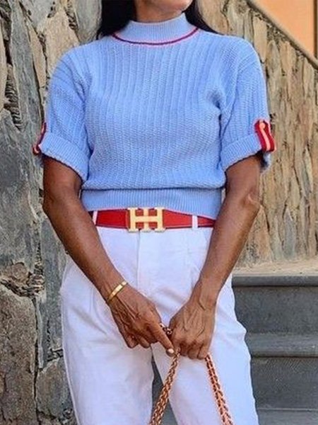 

Color Block Urban Regular Fit T-Shirt, Light blue, Tees