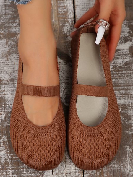 

Casual All Season Plain Shallow Shoes, Brown, Flats