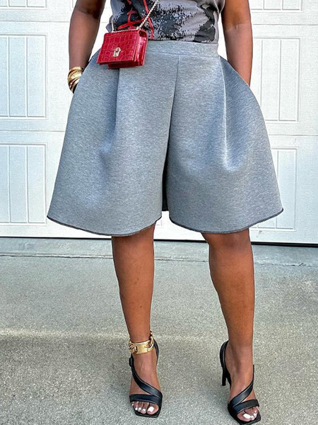 

Medium Elasticity Casual Loose Shorts, Gray, Shorts