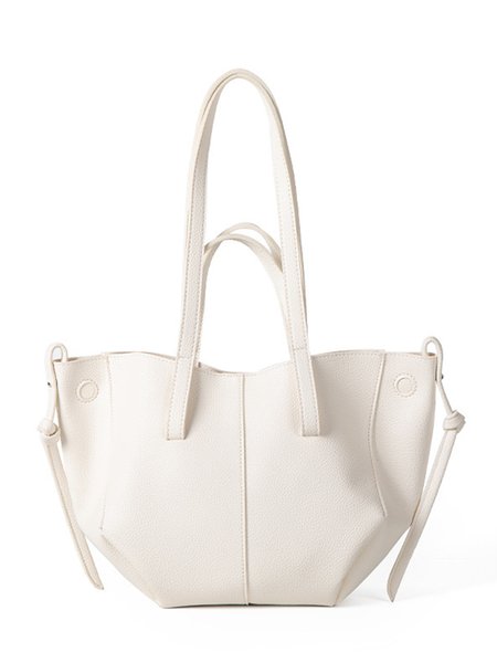 Minimalist Large Capacity Shoulder Bag Versatile Tote Bag, White, Bags