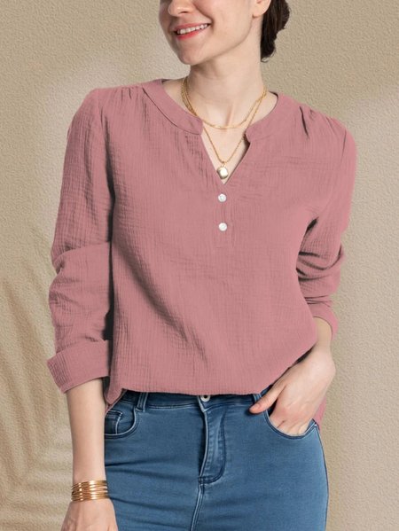 

Plain Casual Shirt, Pink, Blouses & Shirts