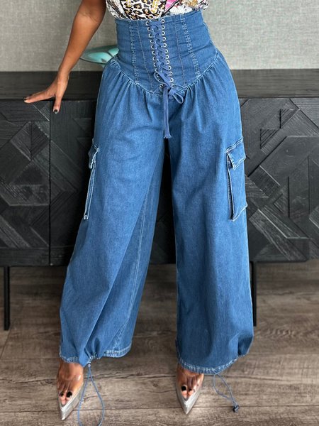 

Denim Casual Regular Fit Plain Jeans, Blue, Jeans