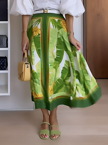 

Elegant Loose Midi Skirt, As picture, Skirts