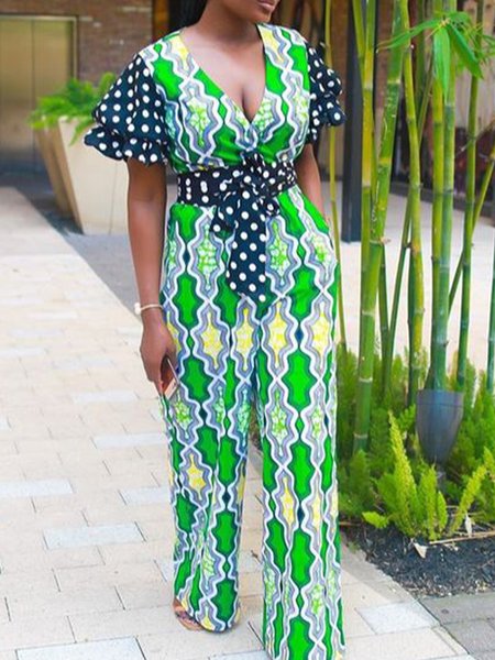 

Regular Fit Urban V Neck Jumpsuit, Green, Jumpsuits