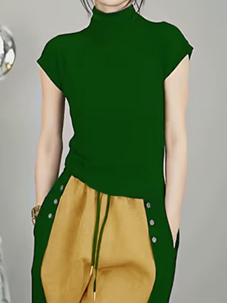 

Casual Plain Regular Fit T-Shirt, Green, Tees