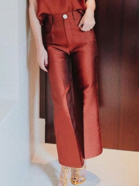 

Plain Urban Regular Fit Pants, Brick red, Pants