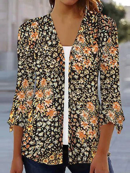 

Women's Floral Regular Loose Kimono, Multicolor, Cardigans