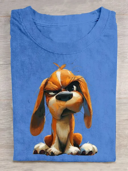 

Jersey Dog Crew Neck Casual T-Shirt, Royal blue, T-shirts