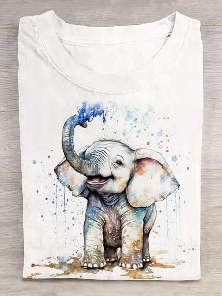 

Elephant Casual T-Shirt, White, T-shirts