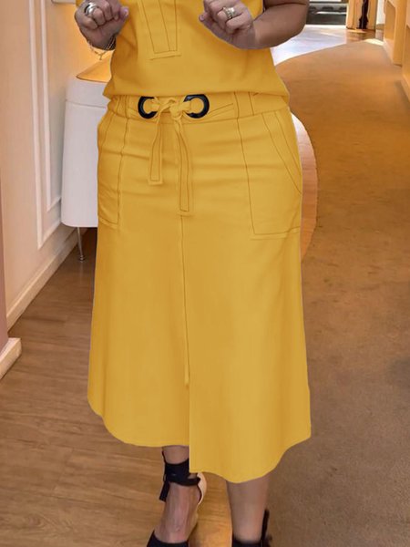

Urban Regular Fit A-line Skirt, Yellow, Skirts