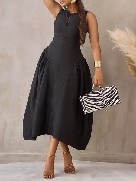 

Regular Fit Urban Crew Neck Dress, Black, Maxi Dresses
