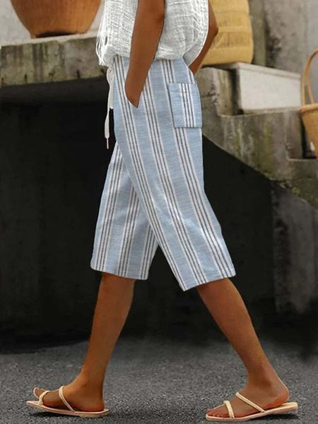 

Casual Striped Loose Pants, Color5, Shorts