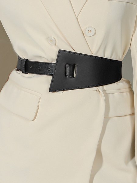 

Irregular Color-block Belt, Black, Belts