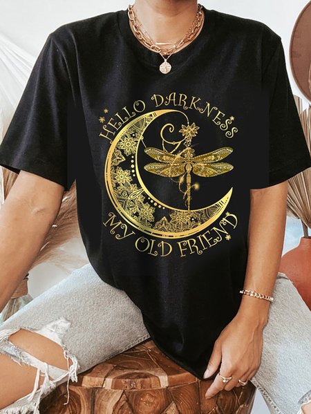

Women's Short Sleeve Tee T-shirt Summer Text Letters Printing Cotton Crew Neck Daily Going Out Vintage Top Black, T-Shirts