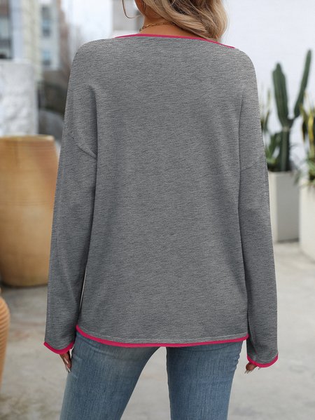 

Women Yarn/Wool Yarn Plain Long Sleeve Comfy Casual Sweater, Gray, Sweaters