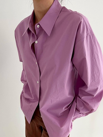 

Urban Shirt Collar Loose Shirt, Purple, Blouses and Shirts