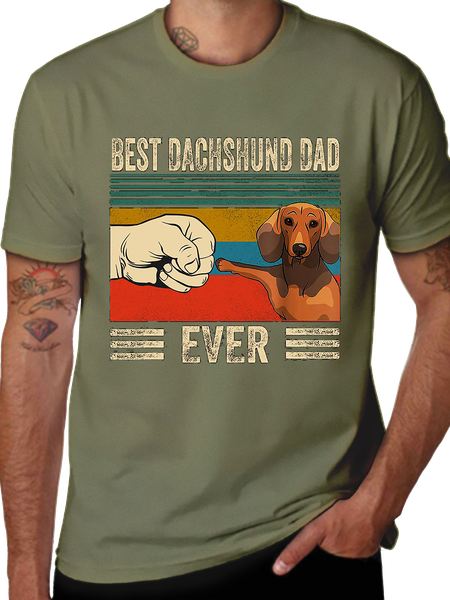 

Best Dachshund Dad Ever Crew Neck T-shirt, Army green, T-shirts