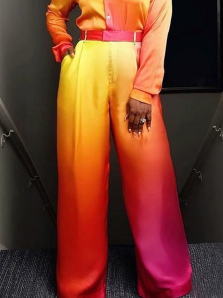 

Printing Regular Fit Ombre Urban Pants, As picture, Pants